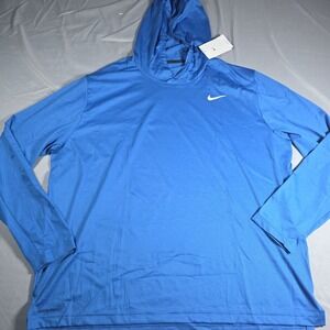 Nike Dry Training Hoodie Men's 2XL Blue Lightweight Pullover Dri Fit NEW NO TAG